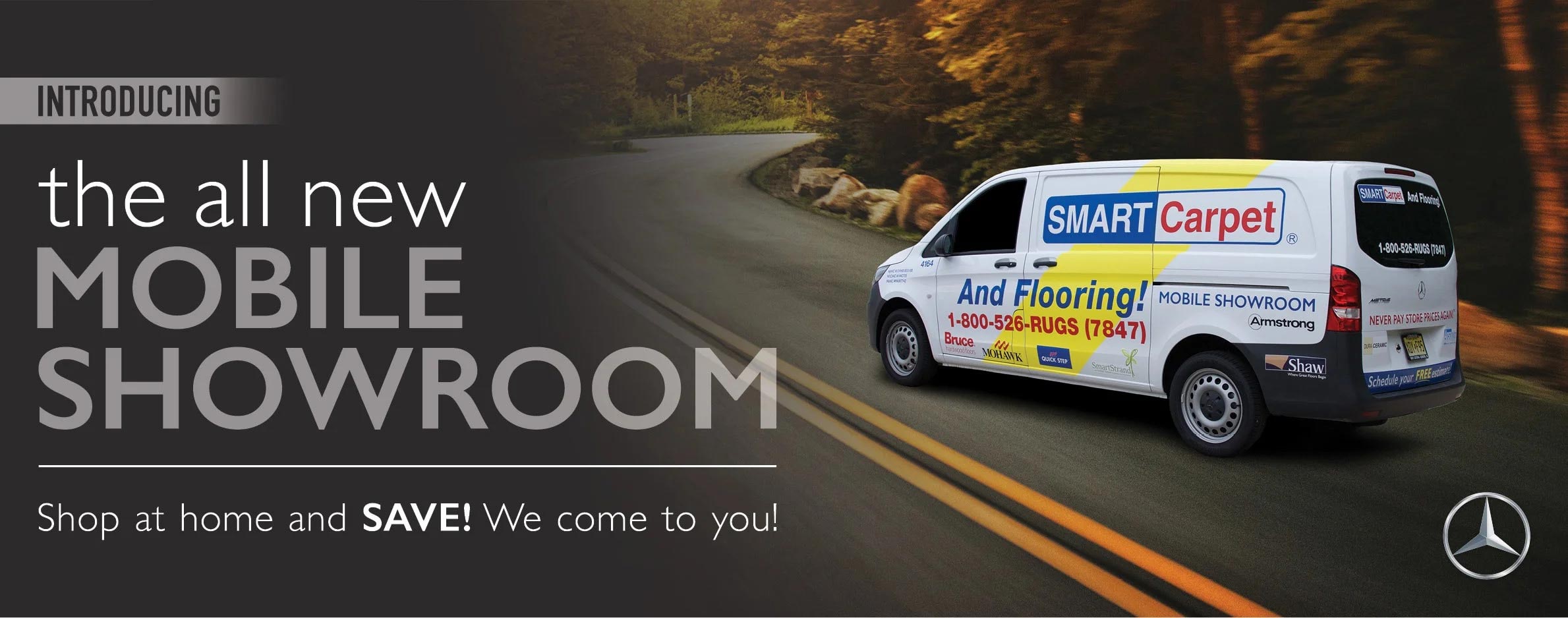 Smart Carpet and Flooring van with mobile showroom ad